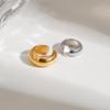 Yori Позолоченная нержавеющая сталь 18K Клипсы для ушей Двухцветный Изогнутый дизайн Элегантные Современные для Любого Случая Украшения НОВИНКА