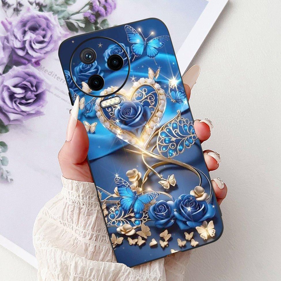Для Infinix Note 12 Pro 4G Чехол X676B Силиконовый Милый Кот Модные Цветы Расписная Крышка Для Телефона Inifnix Note 12 Pro Чехол-Бампер