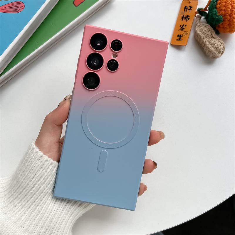 Чехол с магнитным поглощением и градиентом, с пленкой для линз для Samsung S25/S23 Ultra/S24 Plus.