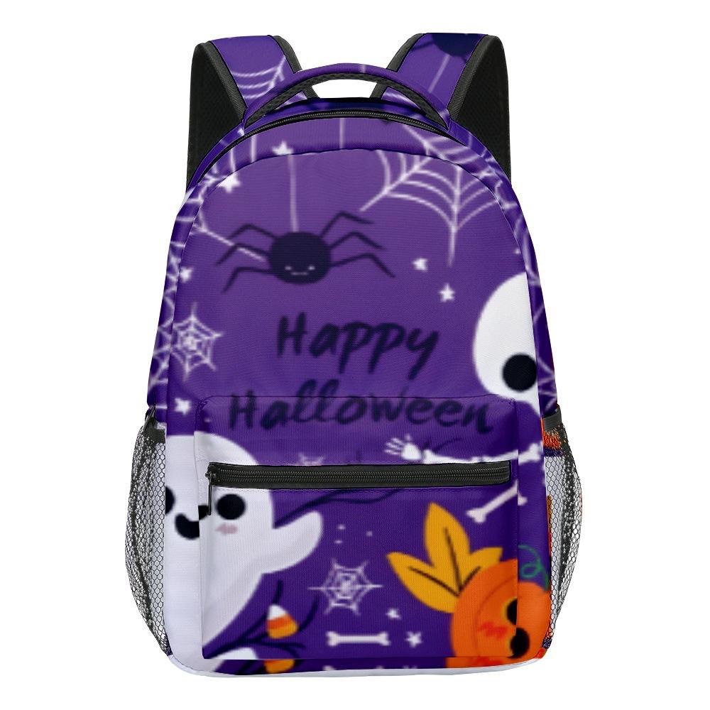 Cartoon Kpop Youthful School Bags Unisex Halloween Pumpkin Travel Bags 3D Print Oxford Waterproof Notebook Shoulder Backpacks