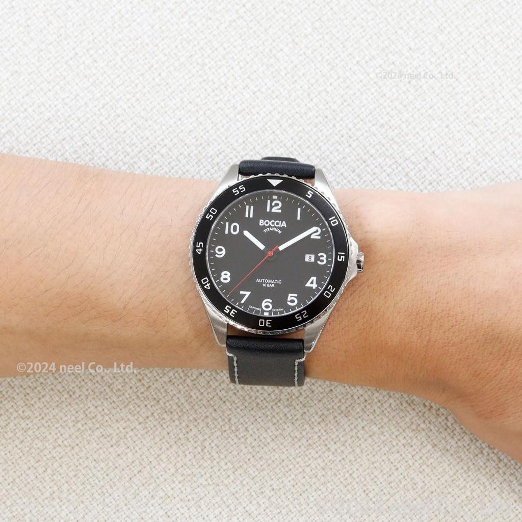 Boccia Титановые автоматические часы черные 3653-04