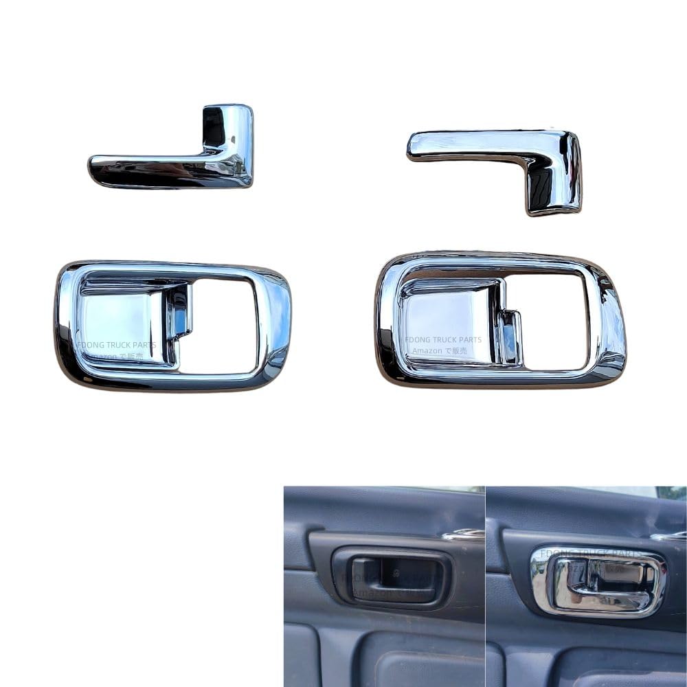 HINO Grand Pro Inner Handle Set and Chrome Fits New Loop Profia Profia/Ranger Cover/Garnish (Left Right) Plated, Stick-On Type, Profia/Air [Used]