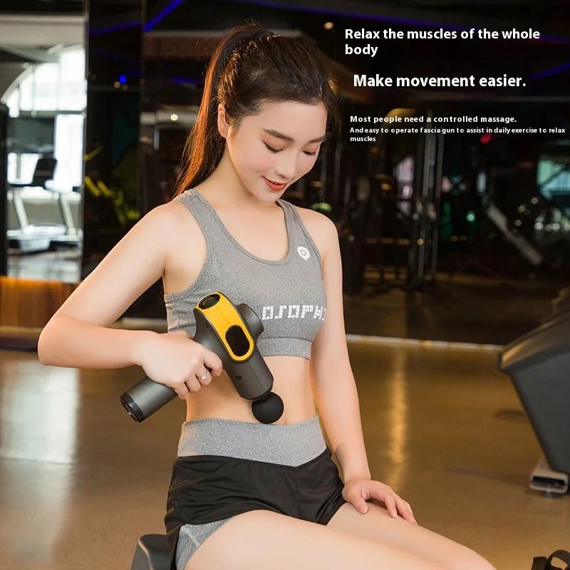 Профессиональный многофункциональный фасциальный пистолет с несколькими массажными головками, расслабление мышц, высокочастотный вибрационный массажер