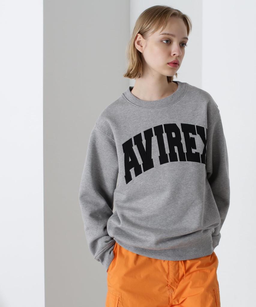 AVIREX CREW NECK L/S SWEAT LOGO 783-3932003 men's XL oxford