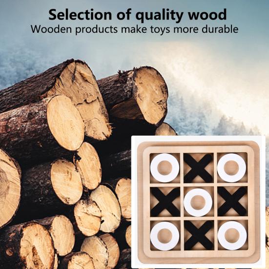 1 Set Tic-Tac-Toe Competitive-skill Decision-making Skill Brain-development Wood Logical Thinking Ability OX Chess Game Children Supply