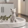 Desktop Sculptures for Office 3D Printed Minimalist Fox Sculpture, Elegant Figurine, Matte Modern Contemporary Living Room Decor Ornament Entryway