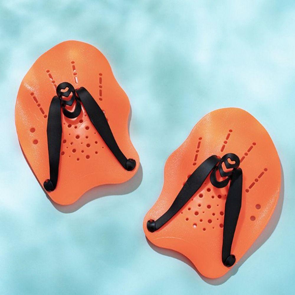 Silicone Straps Swim Training Hand Paddles Adjustable Hands Flippers  Adult and Junior