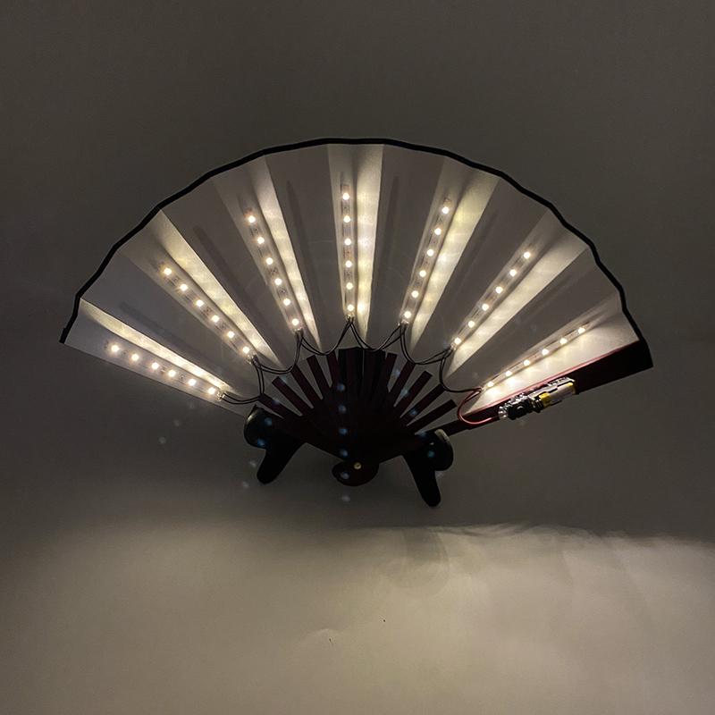 10 inches Led Folding Fan Party RPG Lolita Dance Stage Performance Night Club Accessories Led Hand Fan Glowing Fluorescent Fan