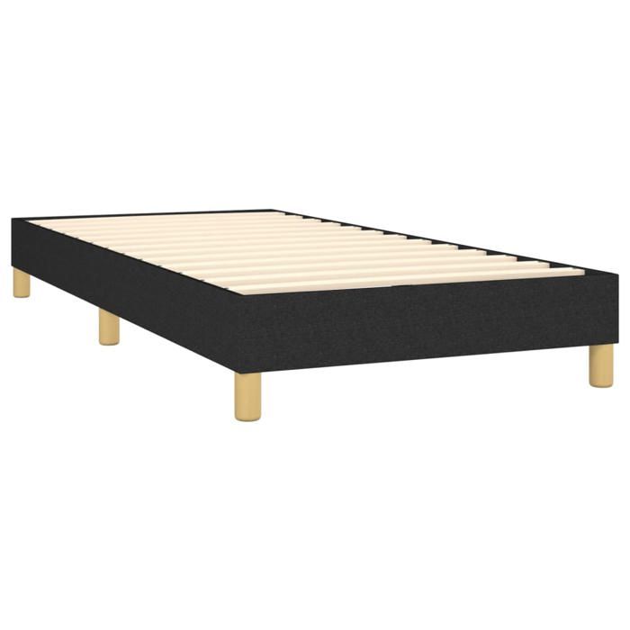 Cadre de lit avec matelas - Maison Exclusive - 100x200 cm - Tête de lit réglable - Noir