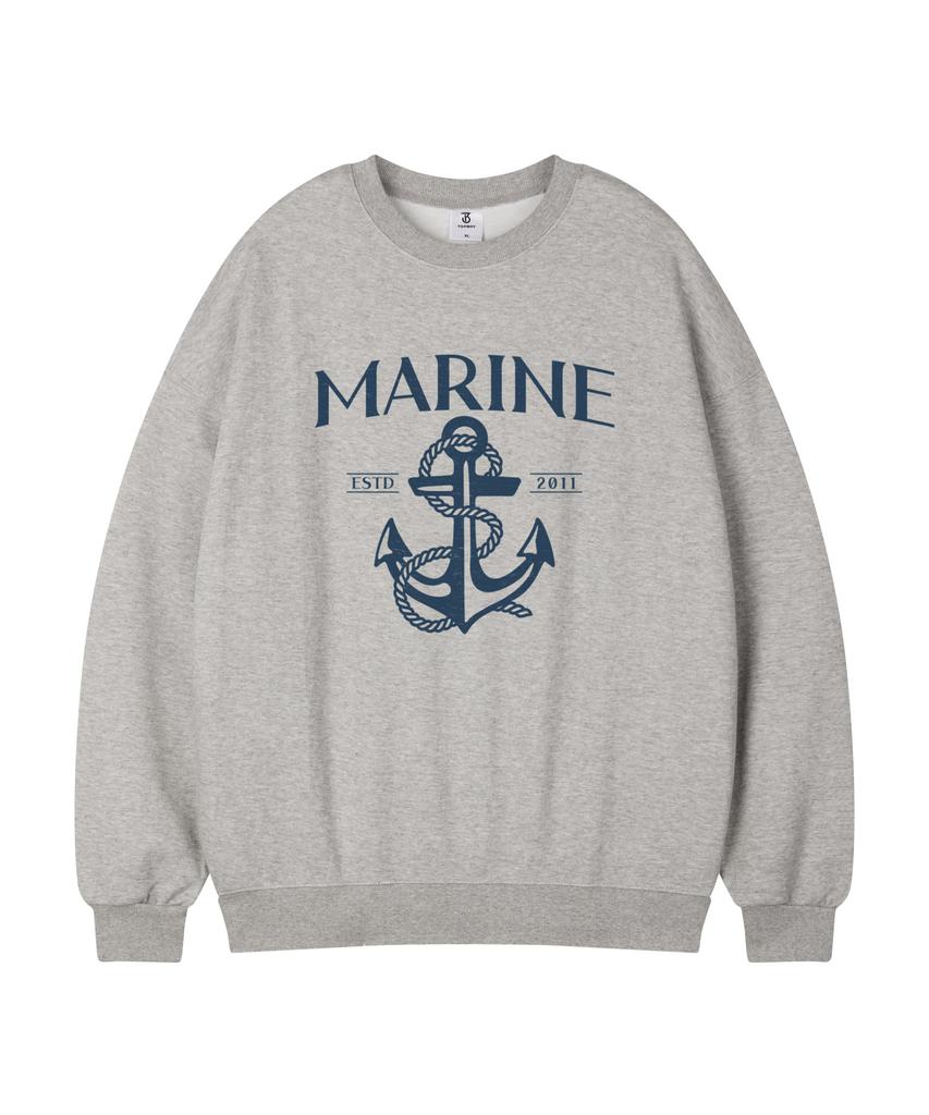 TOPBOY Marine Oversized Printed Sweatshirt
