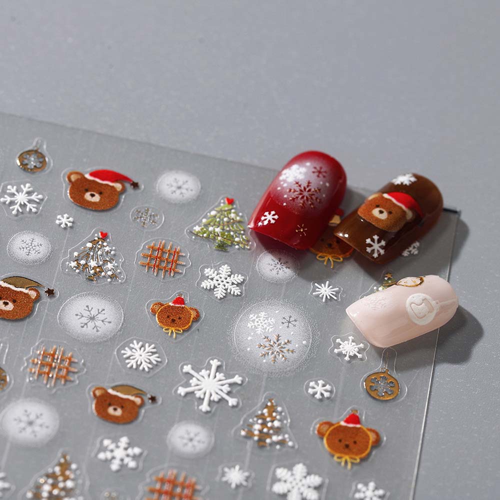 Cartoon Christmas Nail Decals Santa Claus Xmas Nail Decorations Christmas Nail Stickers  Winter