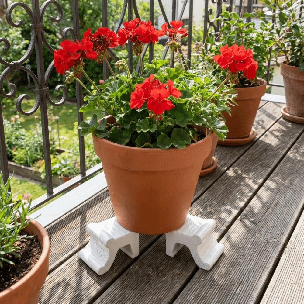 3PCS Decorative Flower Pot Stands 3D Printed Plant Pot Riser Prevent Rot Plant Pot Supports Garden