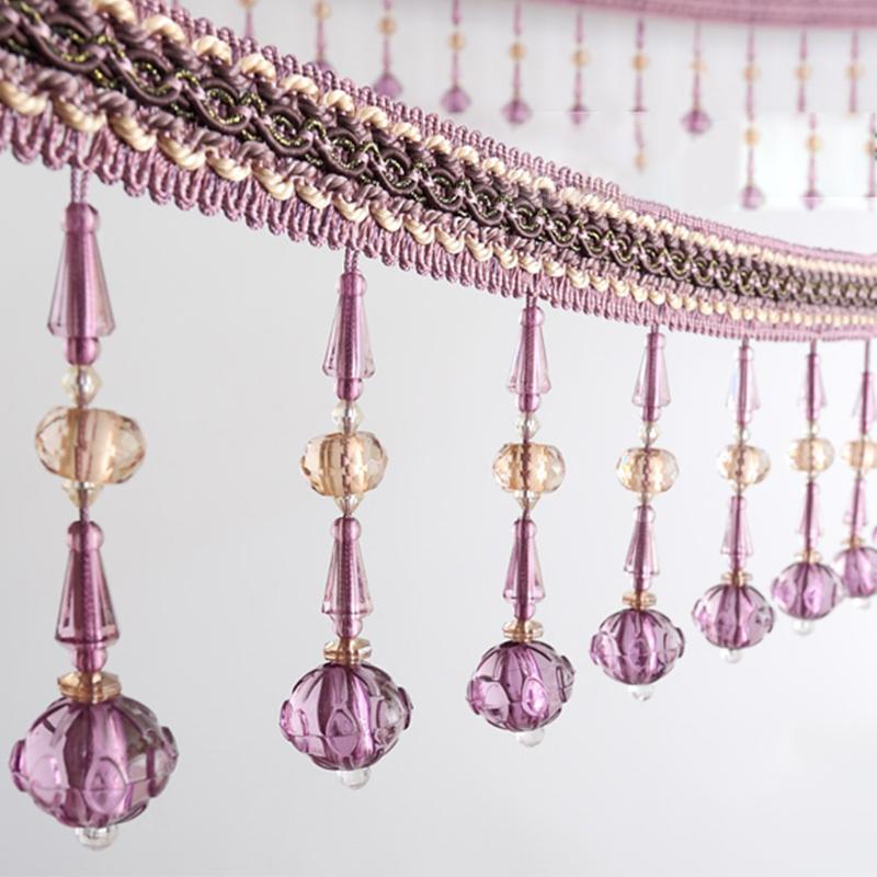 1/2/3M Шторы Отделка Кристалл Бусины Украшения Кружева Кисточки Аксессуары Подвеска Шар Тыквенные Бусины Декор Край Лента Обивка