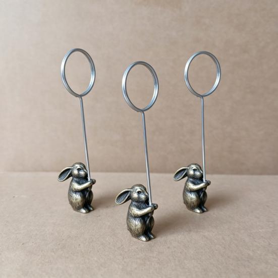 3Pcs Note Holder Stable Anti-Corrosive Spiral Clip for Notes Photos Menus Business Cards Retro Zodiac Desktop Ornament Unique Gift for Collectors