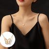 TikTok Live Luxury Butterfly Necklace - 18K Gold, Non-Fading Clavicle Chain for Women