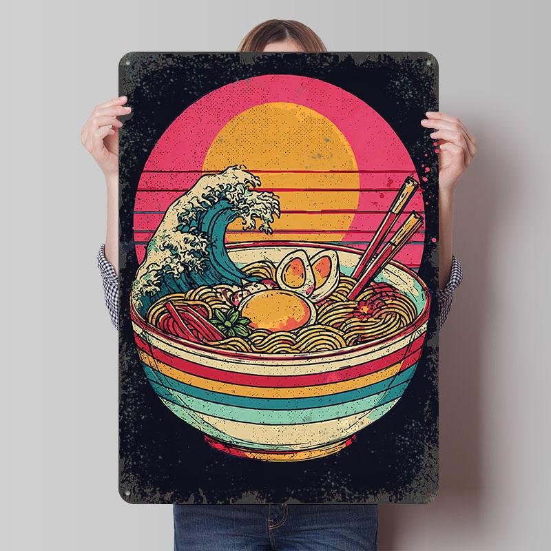 Retro Ramen Japanese Metal Poster Customized Wall Art Retro Vintage Tinplate Signs for Decoration At Home Decor Items Man Cave