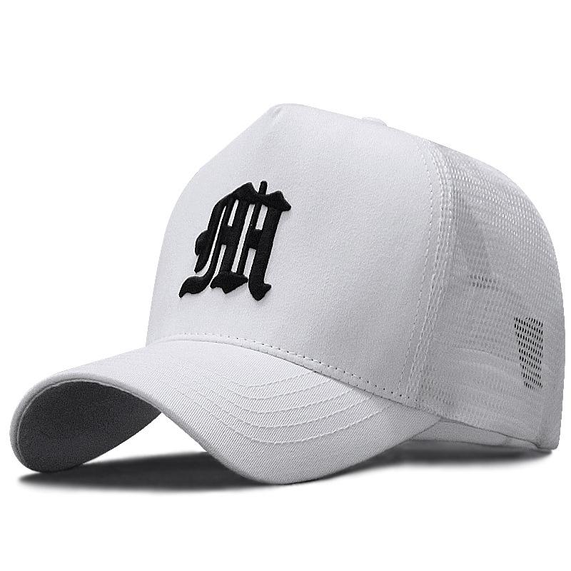 Hat Men's Summer High Top Baseball Cap Embroidery Big Head Circumference Breathable Sunshade Duck Tongue Mesh Cap