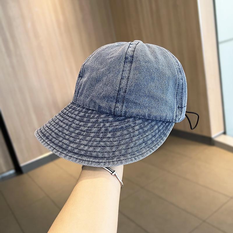 Denim baseball cap for women, celebrity style, face-slimming baseball cap, foldable fisherman hat, internet celebrity face-shading sun hat