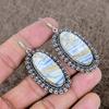 Blue Lace Agate Gemstone Handmade 925 Sterling Silver Jewelry Earring 2.40" KKG-677