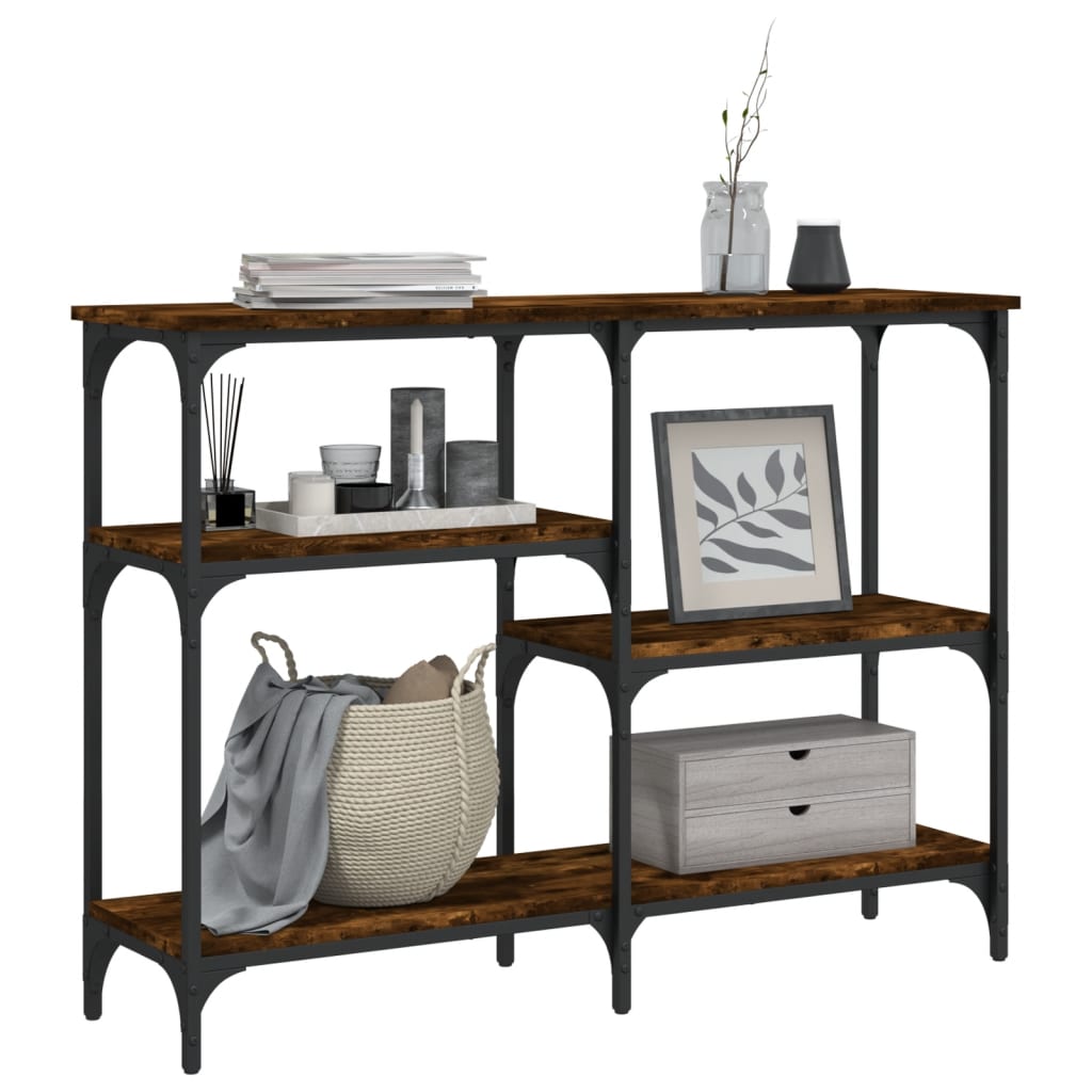 Console Table Smoked Oak 102x29x75 cm Wood Based Panel