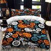 Motorcycle Rider Bed Duvet Cover  Set Queen Calico Twin Size Comforter Cover Bedding Set Single King Soft Polyester Quilt Cover