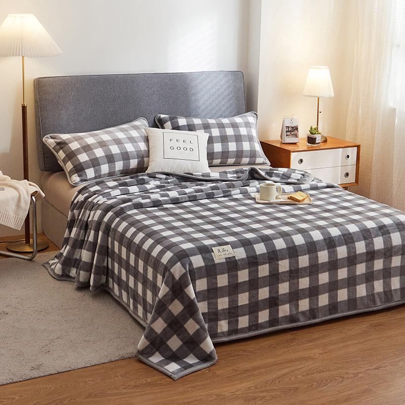 Новые простыни из молочного флиса, однотонные, из весеннего флиса, утолщенной фланели, кораллового флиса, для общежития, одинарное одеяло, одинарный плюшевый плед