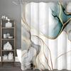 Мраморный узор Синий Белый Серый Золотой Шторка для душа, Декоративная шторка для душа для ванной, Водонепроницаемая шторка для душа с крючками