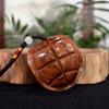 Laos Yellow Rosewood Turtle Shell Pendant with Black Cord