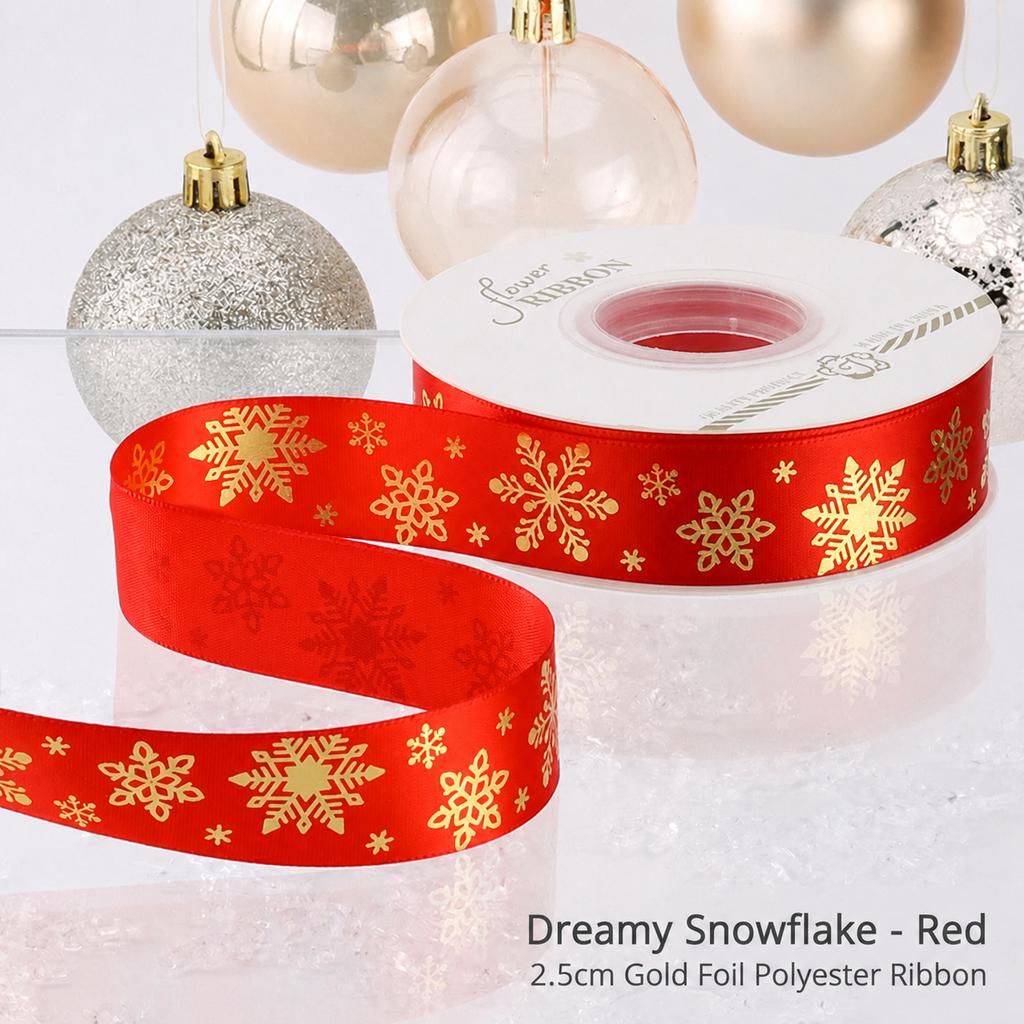 Polyester Ribbon Non-Snag Holiday Decorative Ribbon Christmas Decorative Ribbon Smooth For New Year Decoration Holiday Gift Home