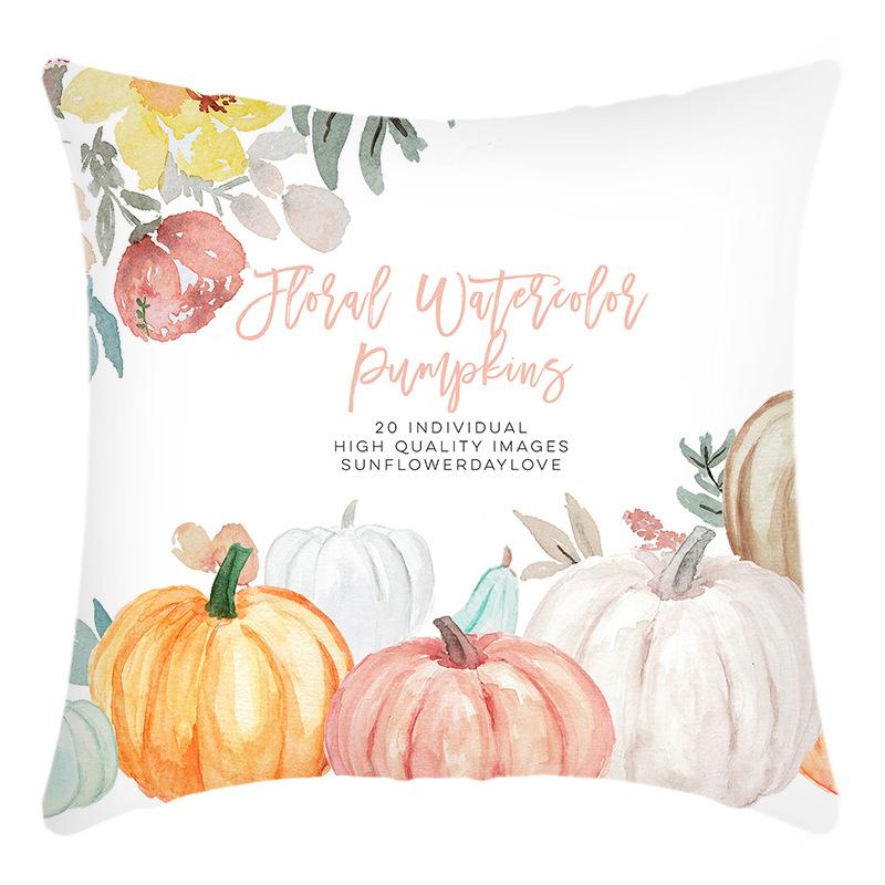 New Cross-cuddle Pillow Cover English Letters Thanksgiving Pumpkin Print Cushion Home Sofa Cushion Cover