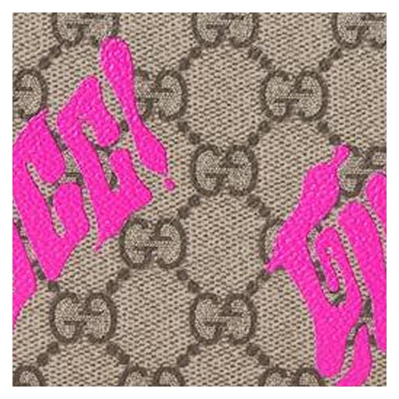 Gucci GG Monogram brand classic two-color print canvas wallet men's beige and pink