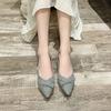 2024 Fashion Flats for Women Single Shoes Pointed Toe Elegant Office Lady Shoes Stripe Brand Ballet Flats Plus Size 41 A4600