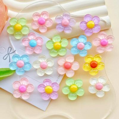 Мультяшный прозрачный цветок смола DIY аксессуары: Чехол для телефона, холодильник, держатель, нашивка, шпилька и материал для волос