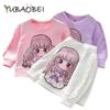 Girls Spring Autumn Shirt Children's Cotton T-Shirt Long-Sleeved O-Neck Sweater