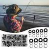 45Pcs/Box Fishing Rod Guide Ring Assorted Sizes Stainless Steel Ceramic Eyelet Replacement Freshwater Saltwater Fishing Pole Tip Repair Kit
