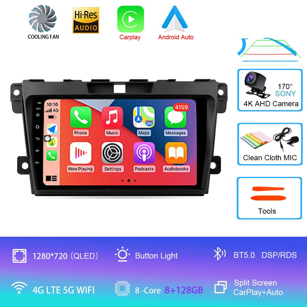 Автомобильное радио Android 14 Carplay для MAZDA 2007 2008 2009 2010 - 2014 CX-7 CX7 CX 7 Навигация GPS Мультимедийный проигрыватель стерео Wi-Fi BT