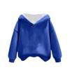 Children's Boys And Girls Fashionable Solid Color Pullover Casual Round Neck Hooded Sweatshirt Plus Fleece Sweatshirt