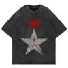 100% Cotton Vintage Washed Mgk Lost Americana T-Shirt Summer Fashion Men Streetwear Hip Hop Oversize Acid Wash Tees Shir 1539