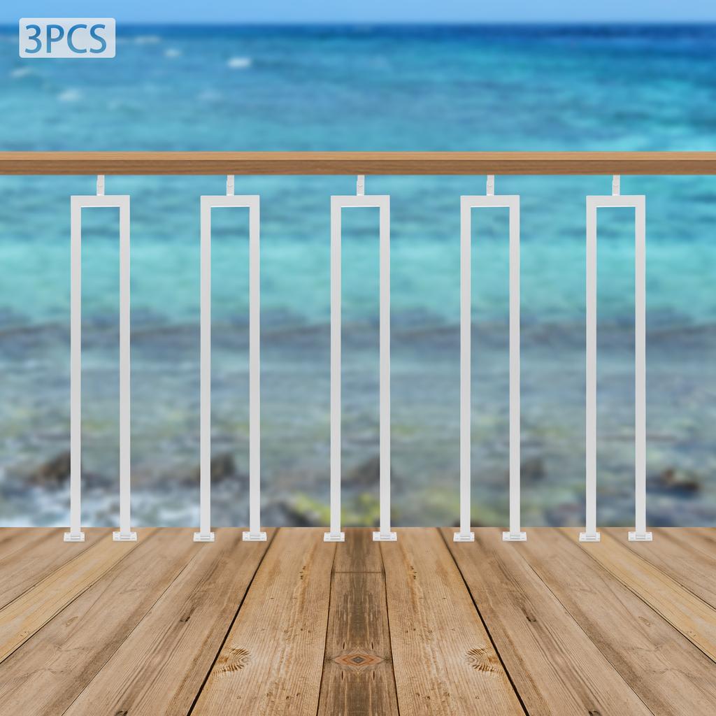 П-образные балясины для лестницы, набор из 3 штук, белые лестничные стойки, 91,5 см вертикальные стойки перил, 21,5x6x91,5 см набор внутренних балясин