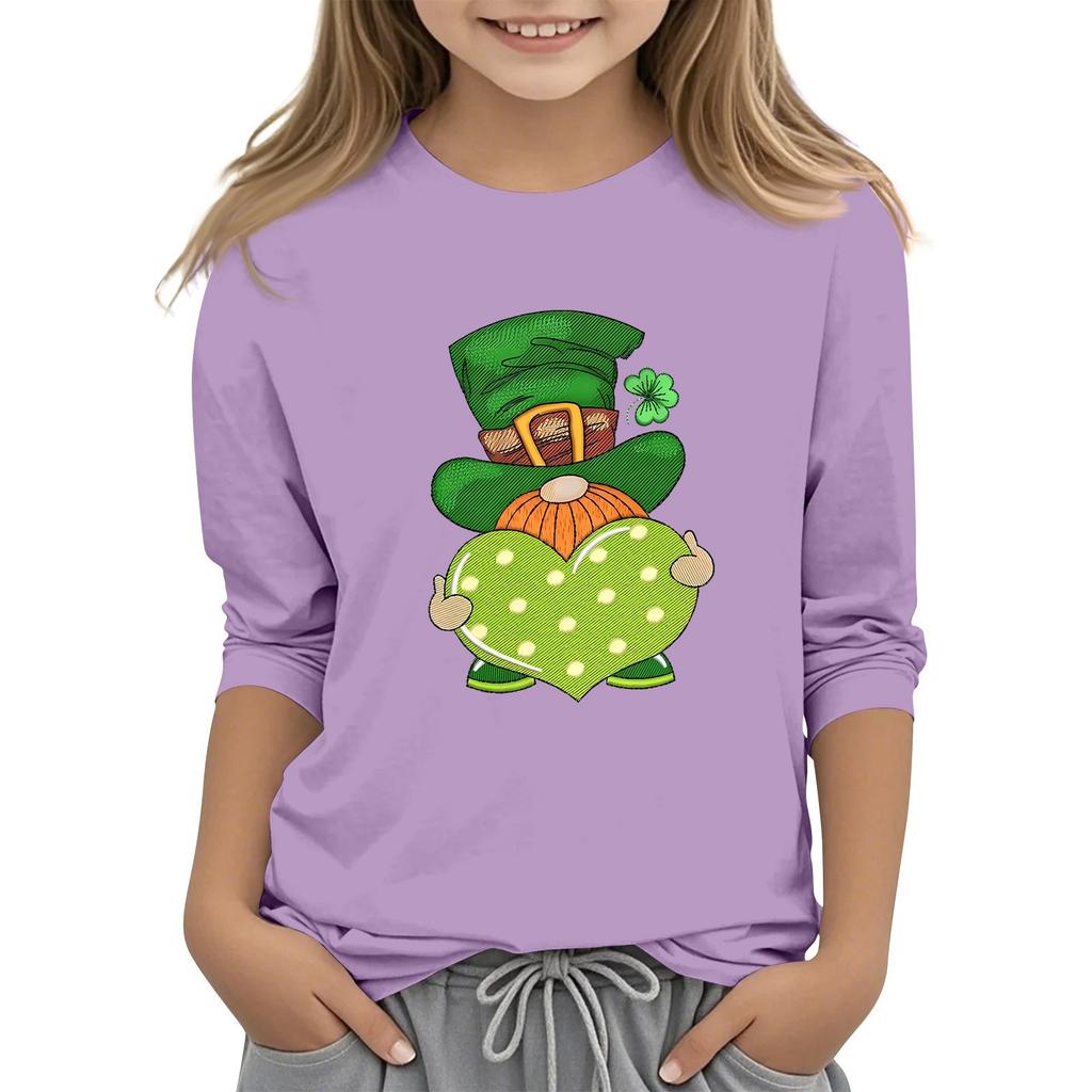 Детская повседневная футболка с принтом в виде воротника с надписью «Св. Патрик» и рукавами длиной 7 минут