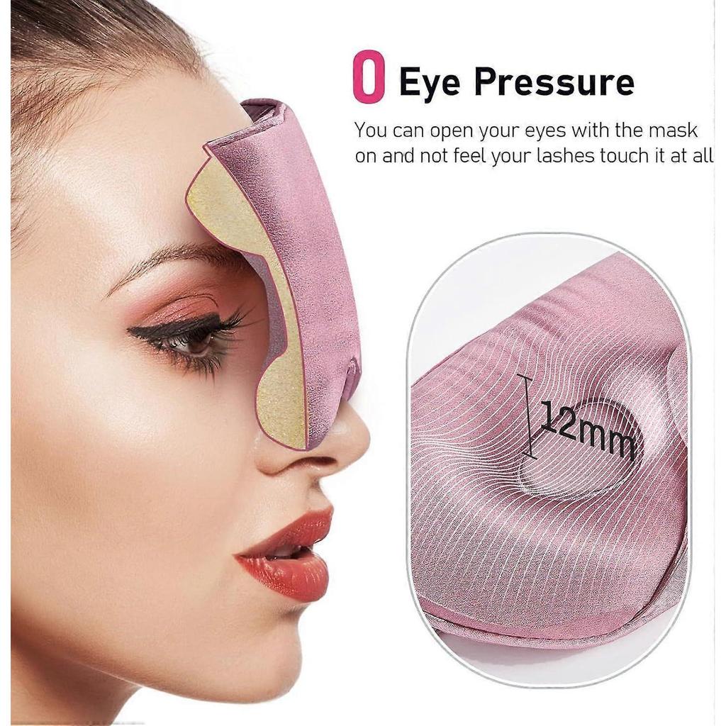 100% 22 Momme Mulberry Silk Sleep Mask - 3D Contoured Eye Mask for Men & Women, Soft Breathable Sleeping Mask with Adjustable S