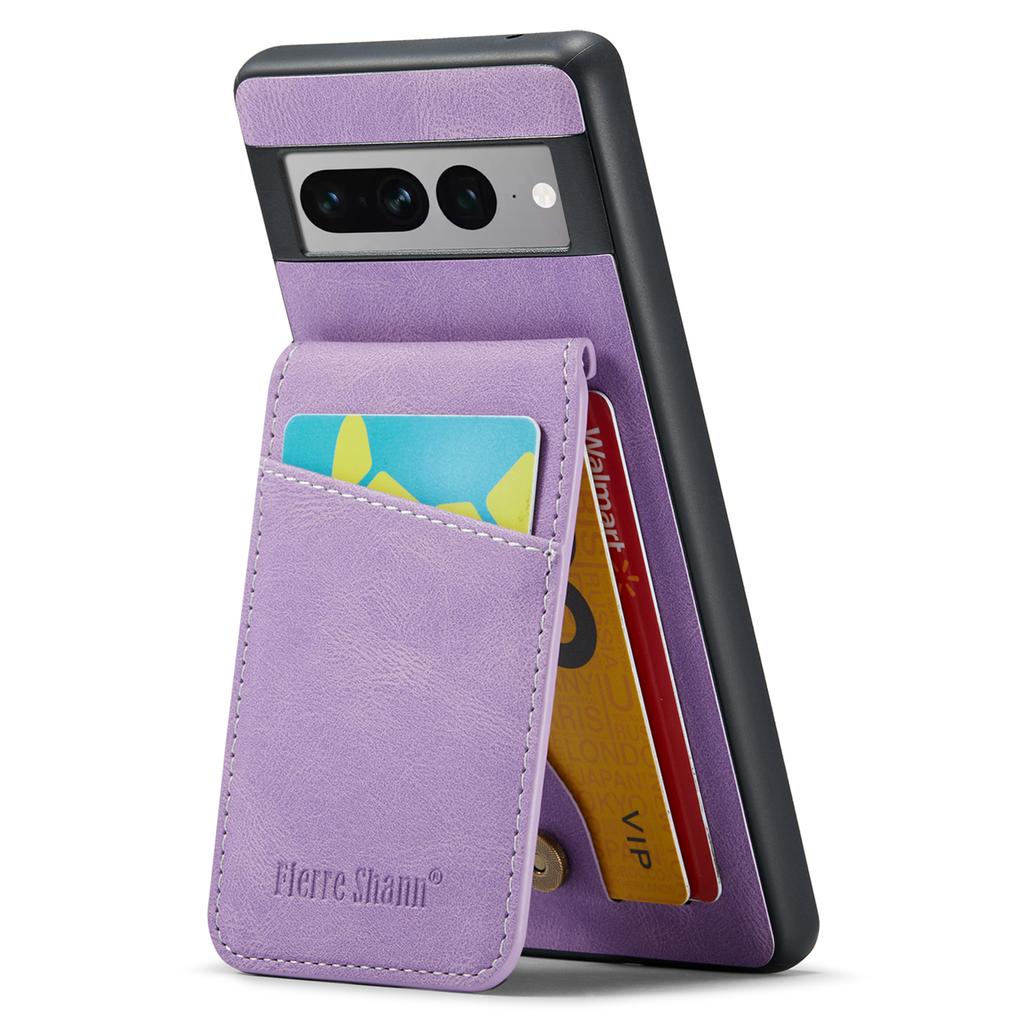 For Google Pixel 7 Pro 5G RFID Blocking Cell Phone Case Card Slots PU+TPU Cover