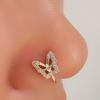 Cute Infected Pin Nose Piercing with Diamonds Clear Stud Nostril Piercing Ring for Women Guys