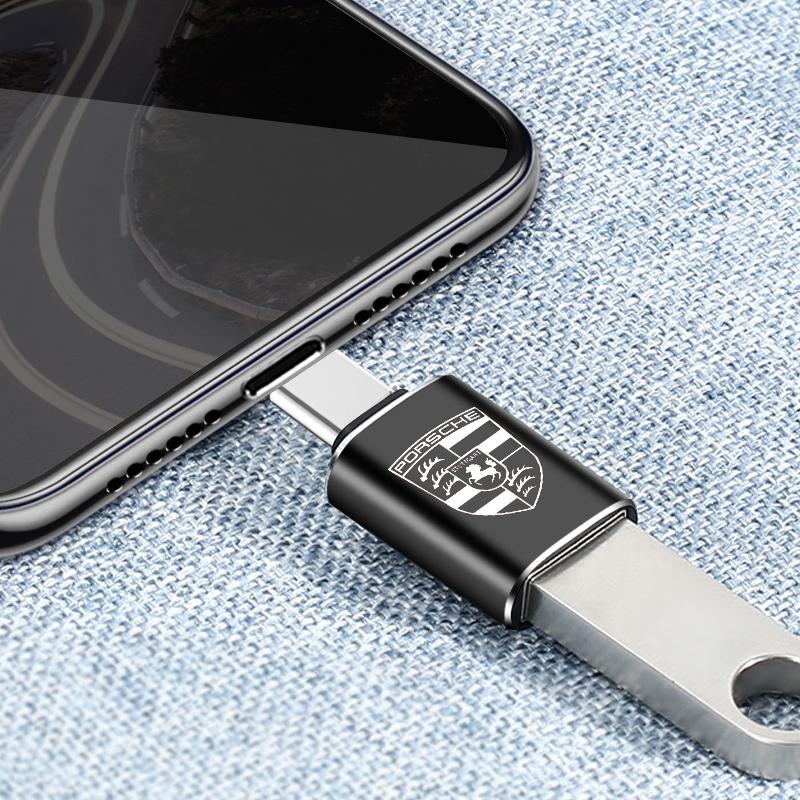 1 шт. Автомобильный зарядный адаптер Конвертер Type-C в USB Автомобильные аксессуары для Porsche Boxster Cayenne Panamera Macan Cayman 911 918 996 917 991