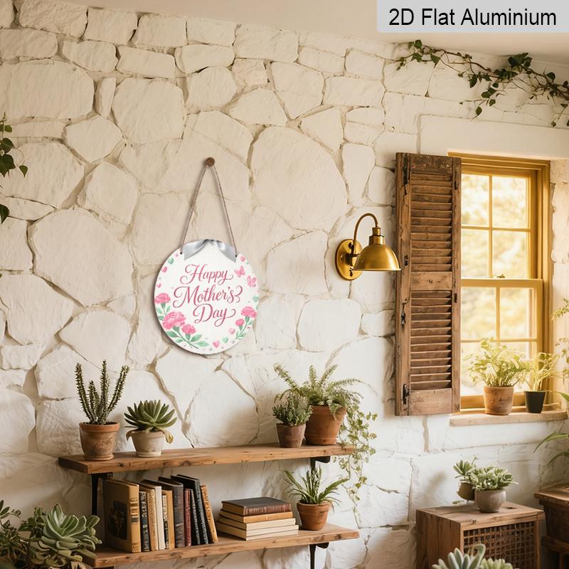 2D Flat, Aluminum Metal Sign Mother's Day Commemorative Plaque - an Elegant And Heartfelt Gift with "for Mom" Inscription, 20X20Cm(7.87Inch) Desktop