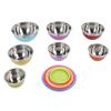 7PCS Mixing Bowls with Lids Stainless Steel Plastic Stackable Nesting Bowl Salad Food Container Set