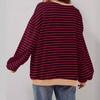 Simple Home Leisure New, Striped Pattern Round Neck Trend Long Sleeve, Pullover Color T-shirt