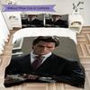 American Psycho Pattern Bedding,Quilt Set Quilt Cover Pillowcase Home Birthday Gift(1 * duvet cover + 2 * pillowcase, without core)_lx
