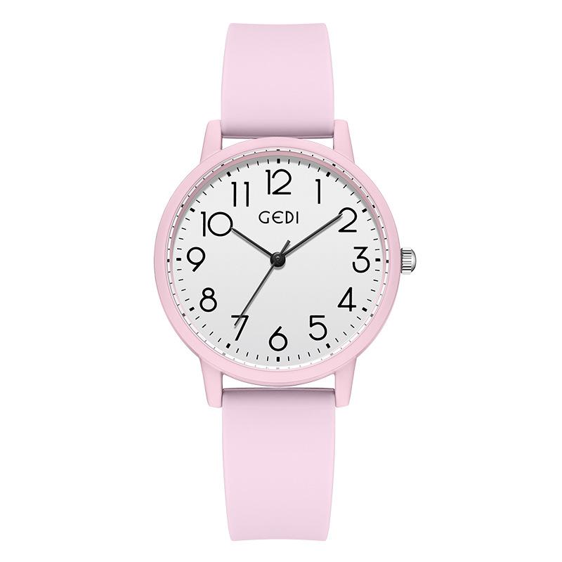 Simple Middle School Student Exam Special Watch Candy Color Waterproof Silicone Watch Women'S High Value Quartz Watch