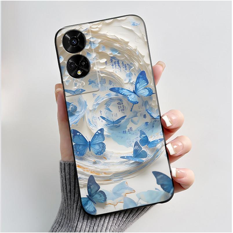 For TCL 50 5G T613K Case Cute Cat Cartoon Astronaut Black Silicone Soft Phone Cover for TCL 50 XE NxtPaper TCL50 50XE 5G Bumper
